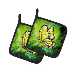 NEW Glover Fly Sage Butterfly Pair of Pot Holders Kitchen Heat Resistant Pot Holders Sets Oven Hot Pads for Cooking Baking BBQ, 7 1/2 x 7 1/2