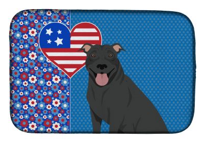 NEW Black Pit Bull Terrier USA American Dish Drying Mat Absorbent Dish Drying Mat Pad for Kitchen Counter Dish Drainer Mat for Countertop, 14 x 2