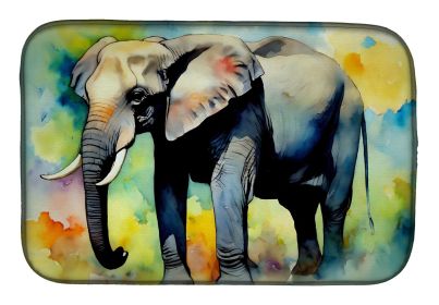 Elephant Dish Drying Mat Absorbent Dish Drying Mat Pad for Kitchen Counter Dish Drainer Mat for Countertop, 14 x 21", Multicolor