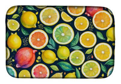 Colorful Lemons Dish Drying Mat Absorbent Dish Drying Mat Pad for Kitchen Counter Dish Drainer Mat for Countertop, 14 x 21", Multicolor