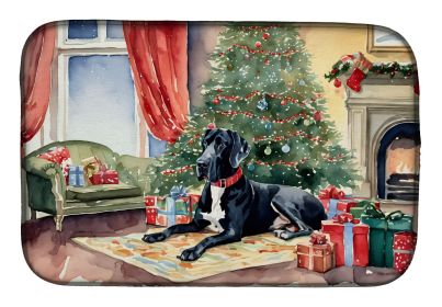 Great Dane Cozy Christmas Dish Drying Mat Absorbent Dish Drying Mat Pad for Kitchen Counter Dish Drainer Mat for Countertop, 14 x 21", Multicolor