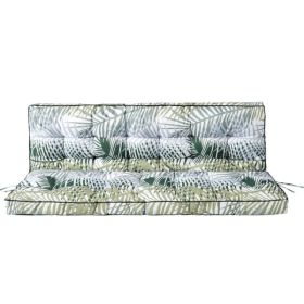 Outdoor Swing Cushions 55Inch,Waterproof 4in  Thick Porch Swing Cushion Replacement With Backrest And Ties,Comfortable 2-3 Seat Pation Swing Pad (Option: default)