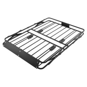Roof Rack Cargo Basket, 46 X 36 X 4 In, Heavy Duty Roof Top Carrier Basket With Folding Design, 200 Lbs Capacity, All-Weather Easy-Install Car To (Option: default)