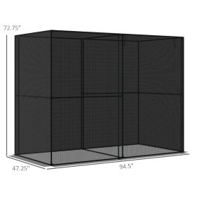 8' X 4' X 6' Crop Cage, Plant Protection Tent With Zippered Doors For Vegetable Garden, Backyard, Black (Option: Black)