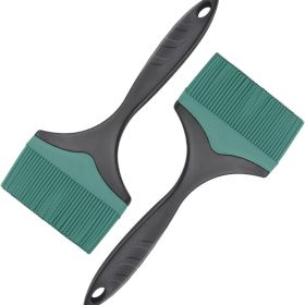 2-Pack Extra-Wide Silicone Grill Basting Brushes Green 3.95 Heat-Resistant Oil & BBQ Sauce Spreader (Option: GREEN)
